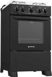 Fogão Atlas 4 bocas preto com forno limpa fácil Coliseum Plus – Forno 50l