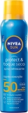 NIVEA SUN Protetor Solar Spray Protect & Toque Seco FPS 50 200ml – FPS 50, sensação refrescante na pele, rápida absorção, não oleoso, alta proteção UVA/UVB, muito resistente à água, embalagem spray