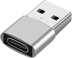 Adaptador USB A Macho x Tipo C Fêmea – OTG Cinza