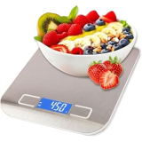Balança De Cozinha Digital Para Alimentos Em Inox Resistente A Água Com Base Antiderrapante E Visor De Alta Definição Pesagem De 1g Até 10kg