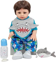 Brastoy Bebê Reborn Boneca Silicone Menina Original (48cm Tubarão Menino Boneco)
