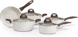 Brinox – Jogo de Panelas Antiaderente Ceramic Life 5 Peças Granada com Fundo de Indução – Vanilla