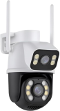 Câmera Ip Sem Fio De Segurança Externa Hd 3mp, Câmera De Visão Noturna Infravermelha Wifi, Dupla Lente Grande Angular, Ip66 À Prova D’água E À Prova De Poeira, Chamada De Voz Bidirecional