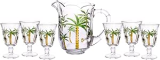 Conjunto Jarra com 6 Taças de Cristal Palm Hand Painting 1,3L/240ml – Lyor