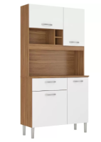 Cozinha Compacta 4 Portas 1 Gaveta Malta Demóbile Amendola Touch/Branco
