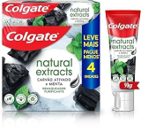 Creme Dental Colgate Natural Extracts Carvão Ativado E Menta 4 Unid 90g