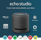 Echo Studio (Última geração) | O som mais extraordinário com Alexa – com Dolby Atmos e tecnologia de processamento de áudio espacial | Cor preta