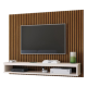 Estante Painel Parede Tv 40 42 43 47 48 50 Polegadas Nicho Prateleira Organizadora Quarto Sala Estar – Ripado Freijó/Cinza – RPM