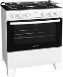 Fogão 5 bocas Atlas Mônaco Plus Branco com Acendimento Automático e Mesa Inox