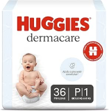 Fralda Huggies Dermacare Tamanho P – 36 Fraldas Descartáveis com Tecnologia Avançada para Pele Sensível, Absorção Rápida e Proteção contra Assaduras por até 12 Horas