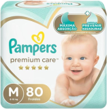 Fralda Pampers Premium Care M – 80 Fraldas