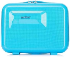 Frasqueira Necessarie de Viagens Wall Strret Média de mão PP+ABS Rígida Fechamento em Ziper com Organizador Interno, Azul, Santino – ATAF192M