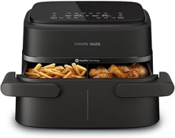 Fritadeira Airfryer Série 1000 Duplo Cesto 7,1L, Philips Walita, 2450W, 2 anos de garantia, 220v – NA150/09