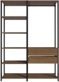 Guarda-roupa Closet Modulado Valencia 2 Gavetas 129cm Rustic/preto Madesa