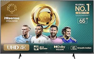Hisense Smart TV UHD 4K DLED 65″ Polegadas 65A6N com HDR10+ Dolby Vision Game Mode Controle por Voz Alexa Built-In AirPlay