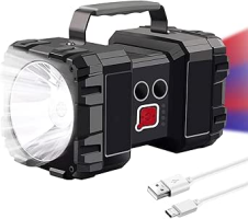 KINGSTER Lanterna Recarregável com LED 5000 Lumen, 4000LM, 3 Modos de Luz, À Prova D’Água, com Saída USB como Banco de Energia, Ideal para Camping
