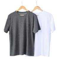 Kit 2pçs Camiseta Dudalina Básica Branca/Cinza