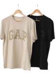 Kit 2pçs Camiseta GAP Reta Logo Off-White