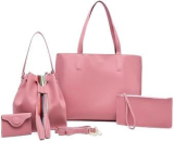 Kit Bolsa Sacola Feminina Grande Com Nécessaire + Bolsa Saquinho Transversal Com Porta Moeda