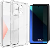 Kit Capa Anti Quedas para Xiaomi Redmi Note 13 4g + Película 5D Ceramica Privacidade Antispy