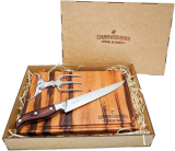 Kit Churrasco Completo – Tábua, Faca e Garfo do Churrasqueiro Oficial da Família, Ideal para Presentear e Garantir o Melhor Churrasco com Praticidade