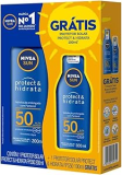 Kit Nivea Sun Protetor Solar Protect & Hidrata Fps50 200ml + Protetor Solar Protect & Hidrata Fps50 100ml, Nivea