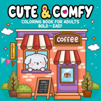 Livro Cute & Comfy Coloring Book for Adults – Bold Easy
