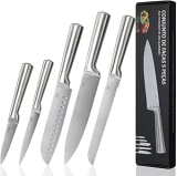 Lumai Conjunto De 5 Facas Profissionais Em Aço Inoxidável 3cr13, Kit Completo Com Lâminas Afiadas E Duráveis, Ideal Para Cortes Precisos Em Carnes, Legumes E Frutas, Design Ergonômico E Seguro