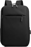 Mochila Executiva Notebook Slim Faculdade Trabalho Viagem Passeio Reforçada com Porta USB 15,6” (Preto)