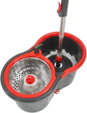 Mop Giratório Pró com Centrífuga em Inox alta performance Vermelho e Cinza – Powermaid