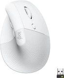 Mouse Sem Fio Logitech Lift Vertical com Design Ergonômico para Redução de Tensão Muscular, Cliques Silenciosos, Conexão Bluetooth ou USB Logi Bolt, Compatível com Windows/macOS/iPadOS – Branco