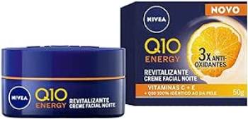 NIVEA Creme Facial Antissinais Q10 Energy Noite 50g – Creme que atua à noite para deixar sua pele iluminada, firme e com aparência mais jovem, resultados em 2 semanas