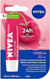 NIVEA Hidratante Labial Cereja Shine 4,8g – Cuidado e proteção para seus lábios por 24h, além de delicioso aroma de cereja e delicado brilho rosa