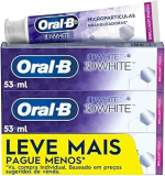 Oral-B Creme Dental 3D White Brilliant Fresh, Clareador Avançado com Micropartículas Clareadoras, 53 ml, 3 Unidades