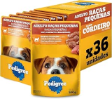 Pack Ração Úmida Pedigree Sachê Cordeiro ao Molho para Cães Adultos de Raças Pequenas 100 g – 36 unidades