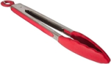 Pegador 27cm Multiuso silicone vermelho com cabo Inox, SIL2645-VM, Euro Home