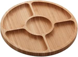 Petisqueira de Bambu com 5 Divisórias Round 25cm x 25cm x 1,6cm – Lyor