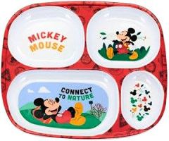 Prato com Divisória de Melamine Disney Mickey Mouse – Produto Oficial