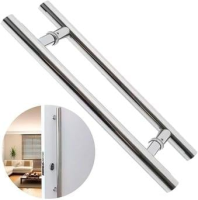 Puxador Para Porta 40cm Redondo Madeira E Vidro Aço Inox 304 Cor Prata Pivotante – Brinovar