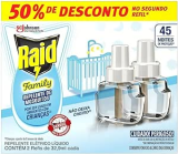 Raid Refil Líquido Repelente Elétrico 45 Noites Family 2 Unidades