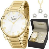 Relógio Feminino Champion Dourado CN27652W Prova DAgua