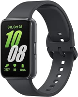 Samsung Galaxy Fit3 Grafite Display de 1.6 AMOLED colorido, Bluetooth, Design Premium em Alumínio, Mais De 100 Exercícios e Resistente à Água e Poeira