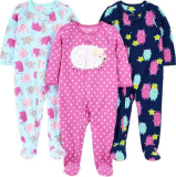 Simple Joys By Carter’s Pijamas Com Pés De Lã Resistente A Chamas Pacote Com 3