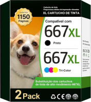 TECKKIN 667 667xl tinta Cartude 667xl para 667xl compatível com HP DeskJet Plus 6075 6475 6476 HP DeskJet vantagens da tinta 2376 2775 2776 1 preto 1 cor