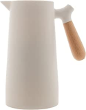 Wolff Garrafa Térmica De Plástico Com Cabo De Madeira Nórdica 1l Branca – Mesa Posta – Itens Para Casa – Utensílios De Cozinha – Perfeita Para Café E Chá